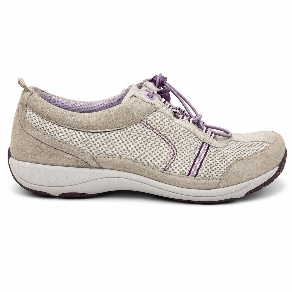 Dansko Helen Womens 40 US 9.5-10 Beige Suede Mesh Slip On Walking Comfort Shoes